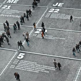 People walking on a calendar