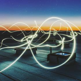 Lines of light drawn in the air